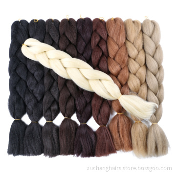 Cabello trenzado sintético 24 &#39;&#39; 100g/Pack Jumbo trenzado Crochet xpresión trenzando cabello